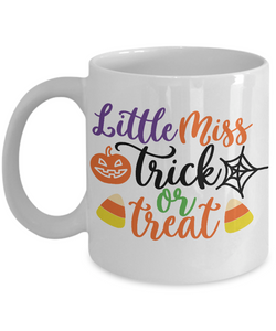 LITTLE MISS HALLOWEEN GIFT IDEA WHITE COFFEE MUG GLITTER COFFEE CUP 11/15 OZ FOR MAN WOMAN