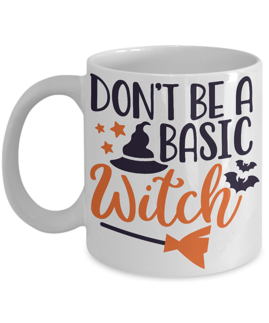 DONT BE HALLOWEEN GIFT IDEA WHITE COFFEE MUG GLITTER COFFEE CUP 11/15 OZ FOR MAN WOMAN